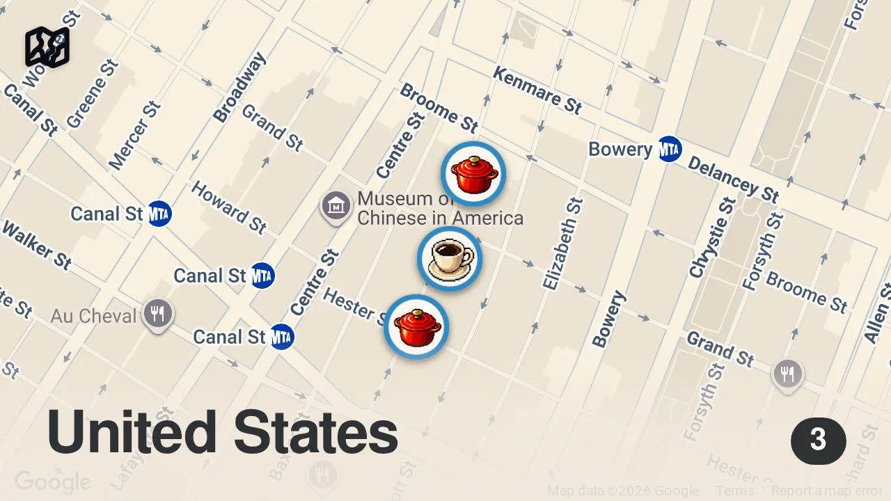 Map of 3 spots from LITTLE ITALY NYC  EPIC FOOD CRAWL (Mulberry Street)