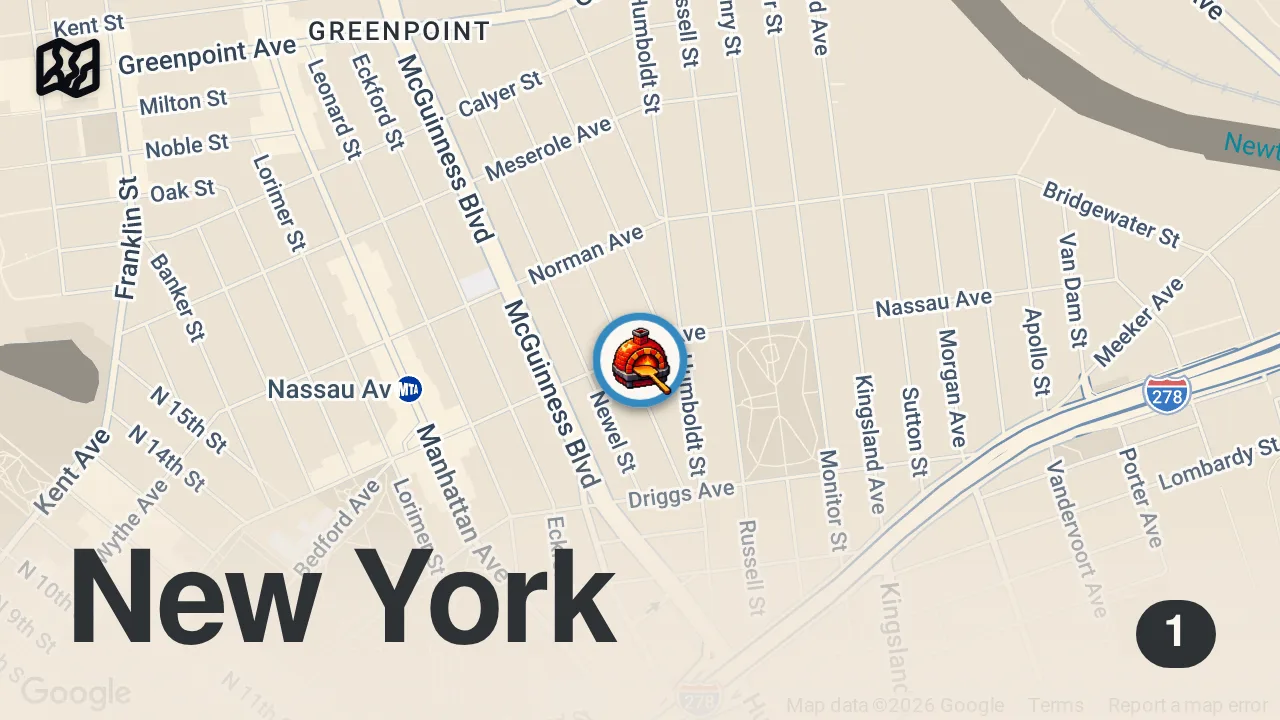 Map of 1 spot from Celebrating National Pizza Day In Style ๐ #pizza #pizzareview #pizzalover