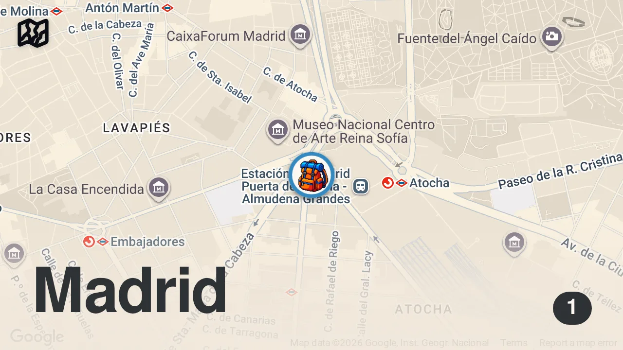 Map of 1 spot from VIAJAR a ESPAÑA es MÁS BARATO de lo que CREEN 🇪🇸✈️ ¿Qué HACER en MADRID y cuánto CUESTA?