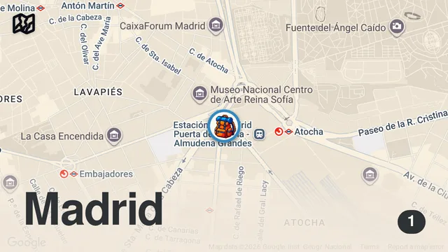 Map of VIAJAR a ESPAÑA es MÁS BARATO de lo que CREEN 🇪🇸✈️ ¿Qué HACER en MADRID y cuánto CUESTA?