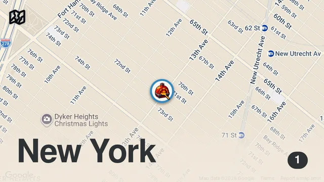 Map of pov a slice from Krispy Pizza in nyc #nyc #pizza #foodie #newyorkpizza #citylife #foodtok #brooklyn