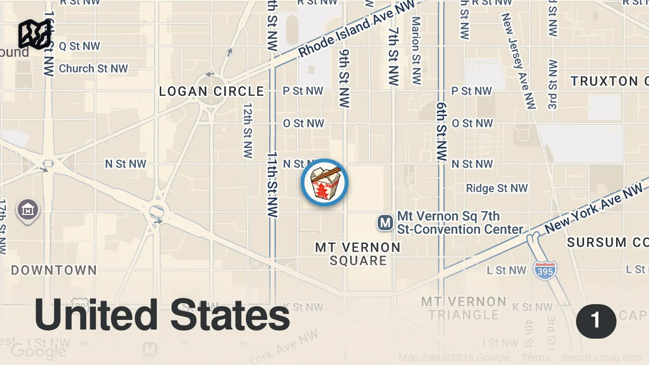 Map of 1 spot from A look inside one of Washington DC's TOP Restaurants, Tiger Fork
