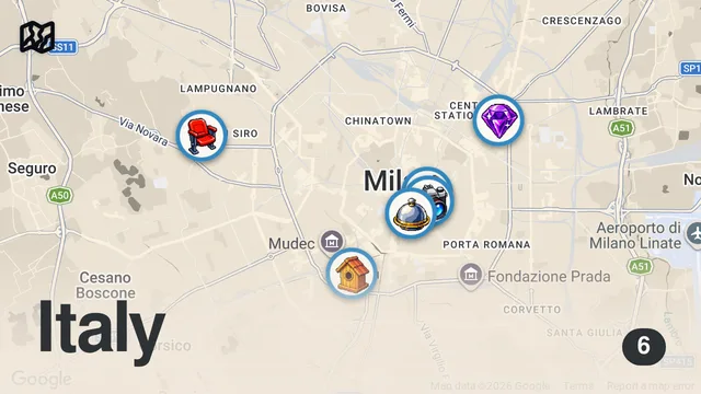Map of MILAN | STREET FOOD, PIZZA AND BARS | ONLY SCRANS