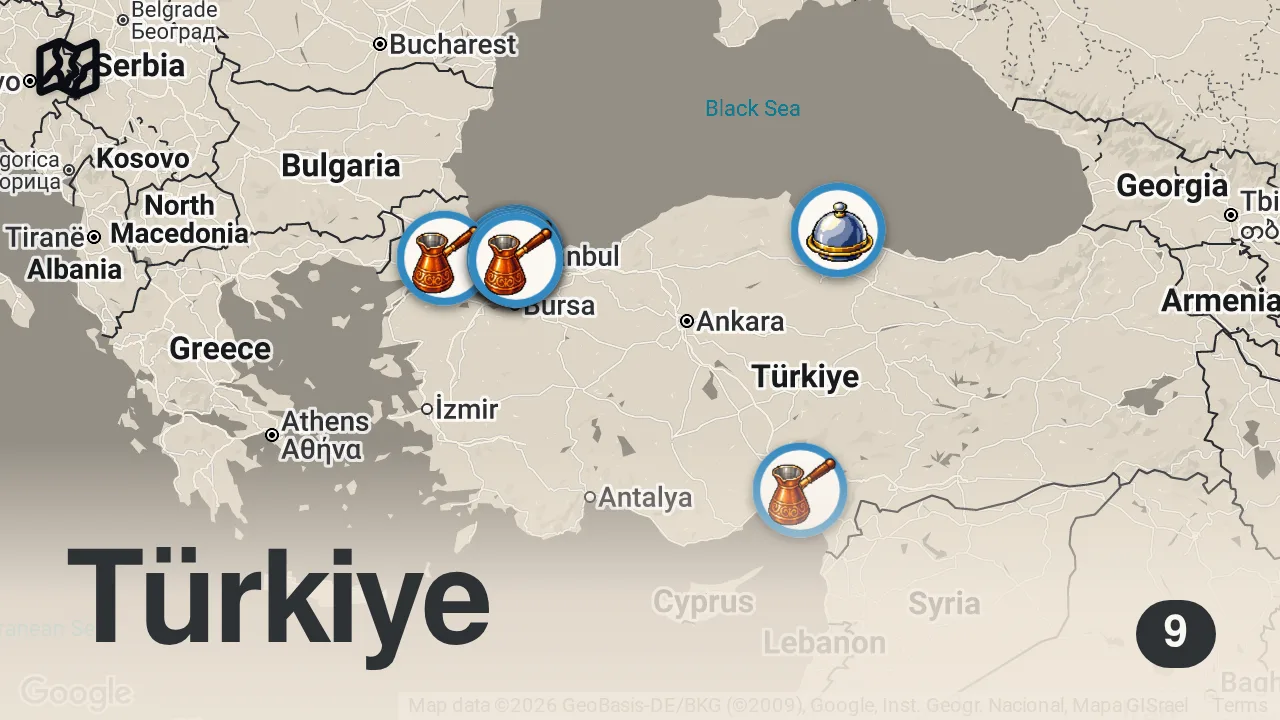 Map of 9 spots from EN İYİ DÖNERLER | Mutlaka Denemeniz Gereken 9 Dönerci