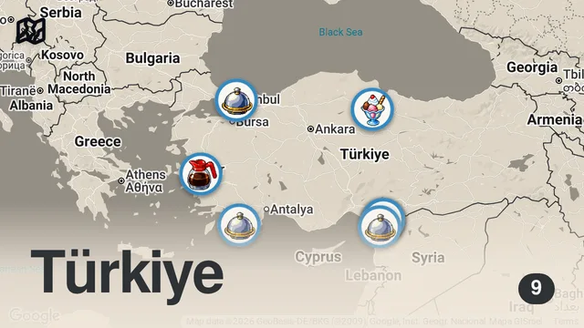 Map of KIRIKHAN’DA 1 GÜNDE NE YENİR!!!