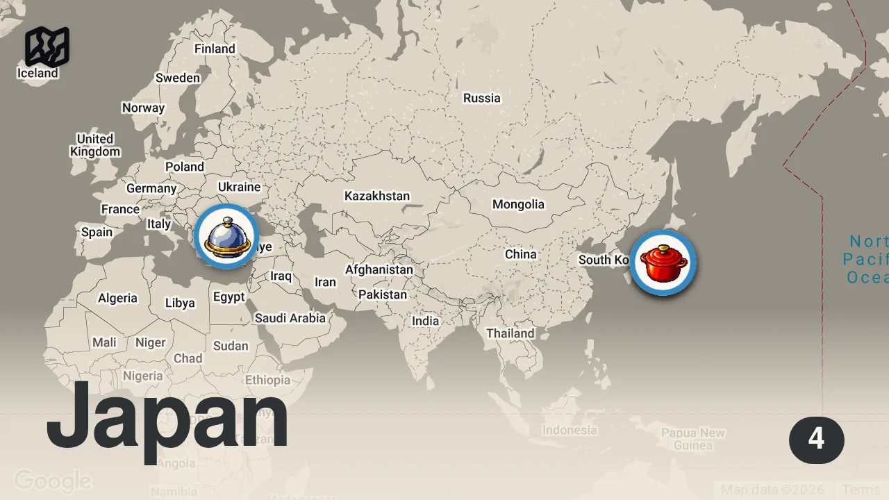 Map of 4 spots from BÜTÜN GÜN PİZZA YEDİK (İlk kez Tokyo stili Napoli pizzası denedik) - Ayaküstü Lezzetler