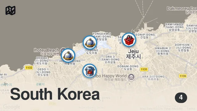 Map of Jeju Island Korean Seafood Tour!! (From $1 to $350)