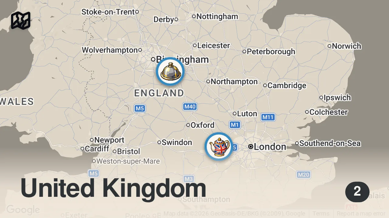 Map of 2 spots from Michelin Star Road Trip 👀