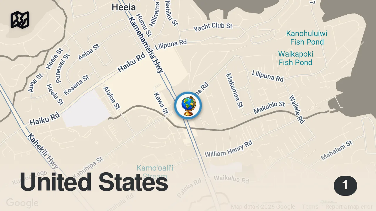 Map of 1 spot from #1 Greatest ISLAND NOODLES EVER! Best RAMEN NOODLES in Oahu Hawaii