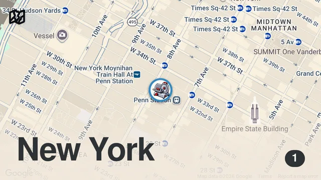 Map of The Legendary Carnegie Deli is BACK OPEN
