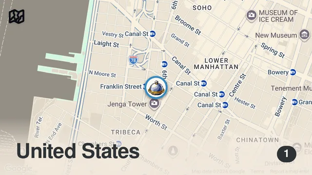Map of 1 MICHELIN STAR | One White, NYC