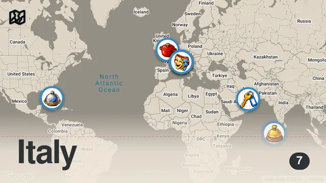 Map of My $140,000 Weekend in Italy