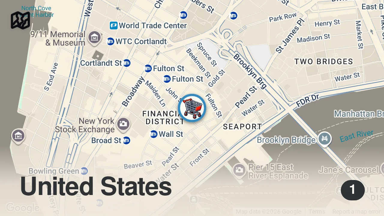 Map of 1 spot from I asked for Korean seafood recommendations in New York City