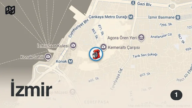 Map of İzmir'de Serpme Böreğin Mucidi! Tarihi Kemeraltı Börekçisi #reklam