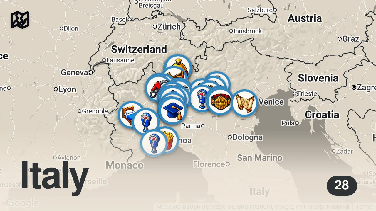 Map of 28 spots from Italy for a Weekend? Locals Share Their Go-To Places & Tips! | Super Easy Italian 64
