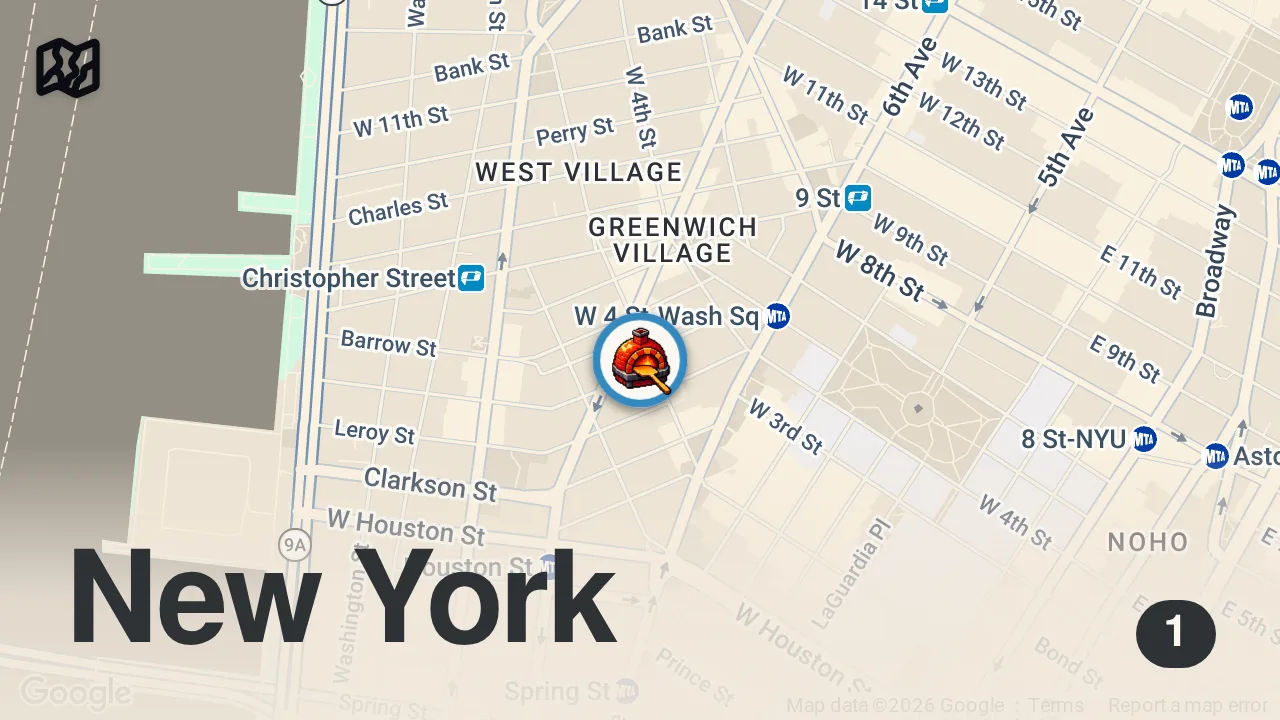 Map of 1 spot from SPICY WING CHALLENGE at Dan & John's in NYC! Had to SIGN A WAIVER! | DEVOUR POWER