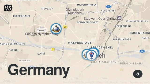 Map of 48HRS in MUNICH - A 3 Michelin Chef Shows Us Where He Eats & Drinks