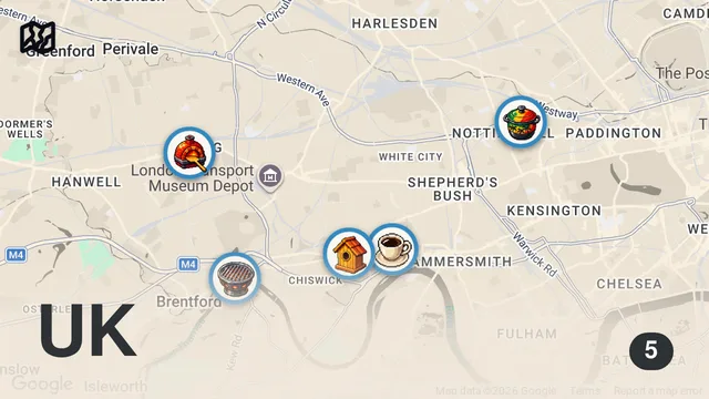 Map of 12 Hours Eating West London's BEST Food!