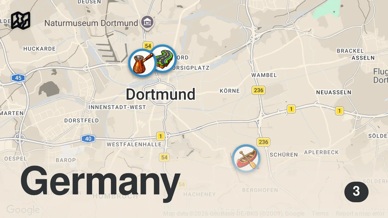 Map of 3 spots from Fremd im eigenen Land - Dortmund Nordstadt