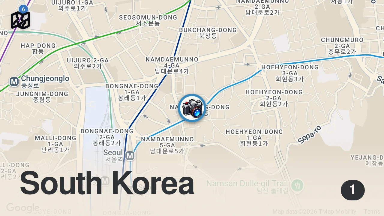 Map of 1 spot from Seoul’s Most CHAOTIC Food Alley! 🍜
