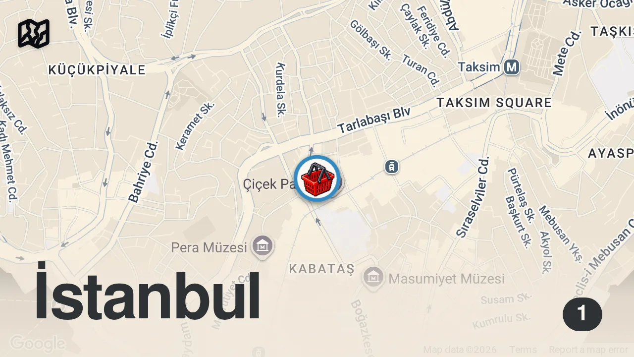 Map of 1 spot from Somon Füme Sandviç 400! Reşat Balık Market Beyoğlu #reklam