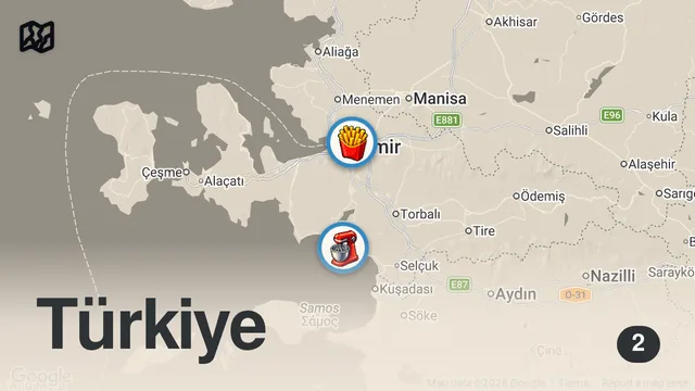 Map of İTALYA’YA GİTMENE GEREK YOK! | İZMİR PATOS FRİTAS
