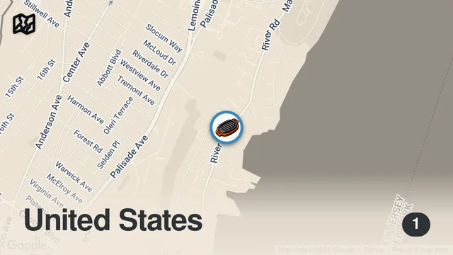 Map of People go NUTS for this NJ steakhouse 📍 River Palm Terrace - Edgewater, NJ #steak #nj #eatingshow