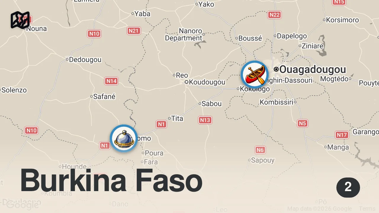 Map of 2 spots from The Reality Of Gold Mining In Burkina Faso - Their Pay Day Depends On Luck Beneath The Ground 🇧🇫