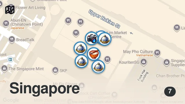 Map of Michelin Street Food Tour: Best Hawker Dishes in Singapore