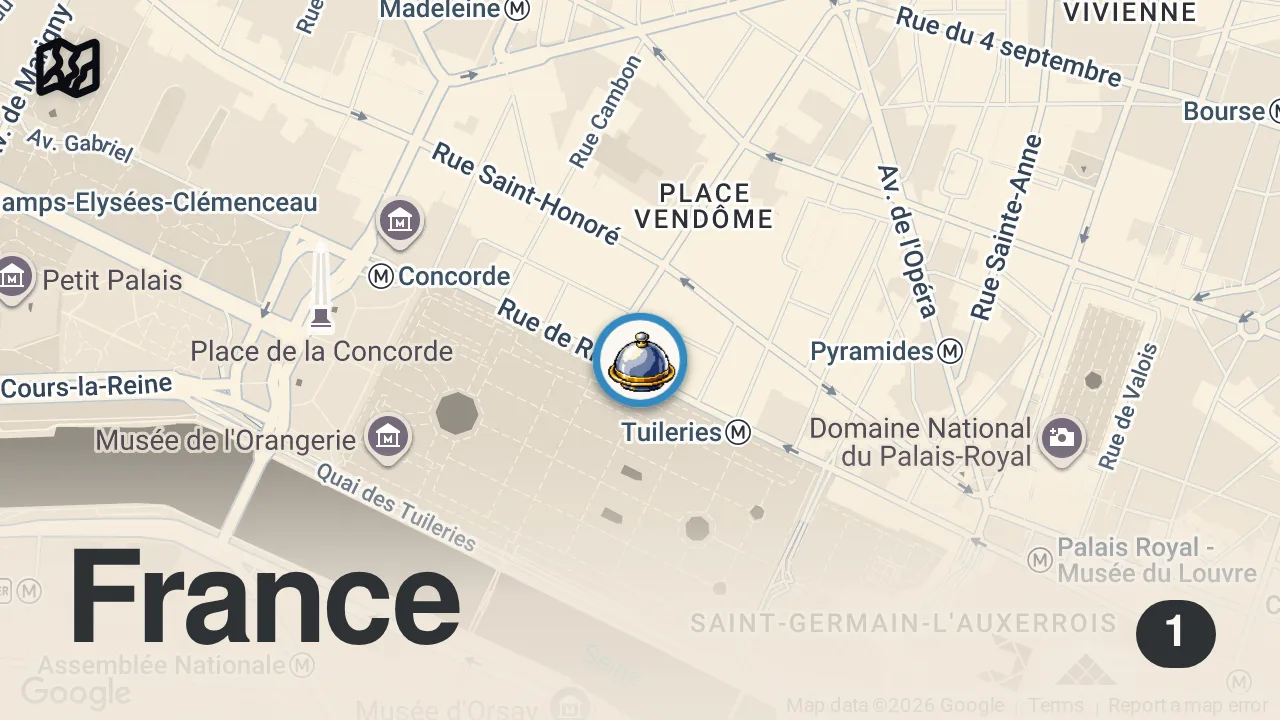 Map of 1 spot from DANIELLE TESTE LE RESTO LE PLUS CHER DE FRANCE (elle apprend qu'elle paye à la fin)