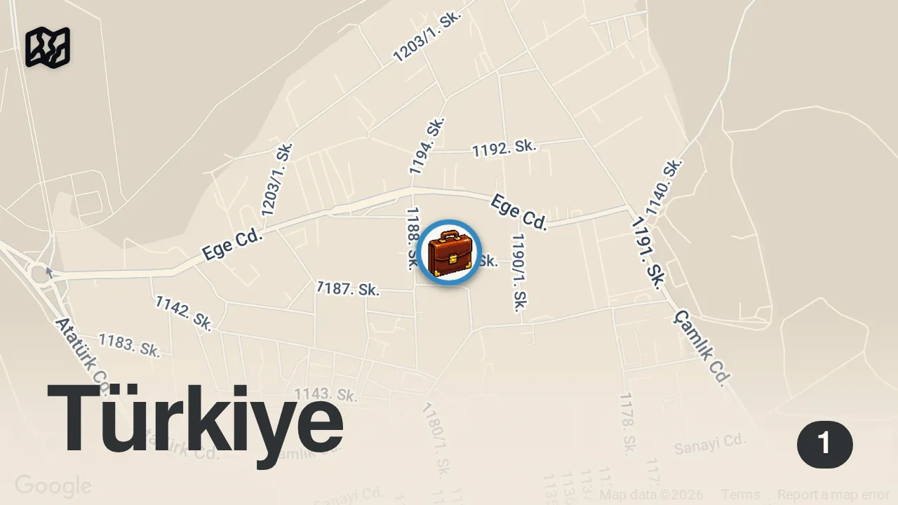 Map of 1 spot from Kürt Böreği Böyle Olur! Seyitoğlu İzmir #reklam