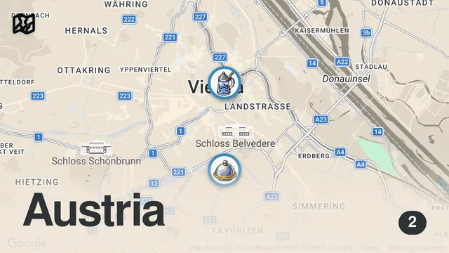 Map of AMAN DOMUZ YEMEYİN!!! | VİYANA TURU
