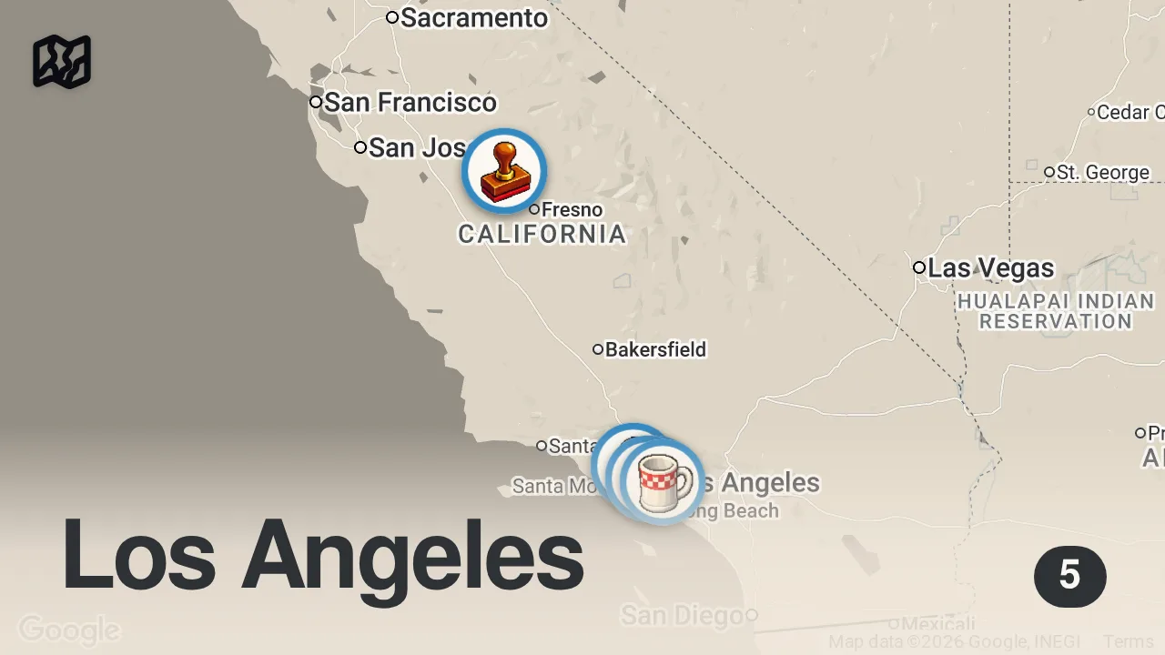 Map of 5 spots from We FOUND KIM (SHE’S NOT HOMELESS ANYMORE)