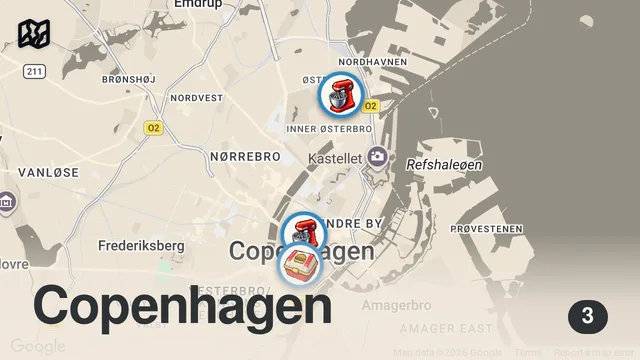 Map of Only eating at the most viral restaurants in Copenhagen! #foodie #copenhagen #eating #shorts#denmark