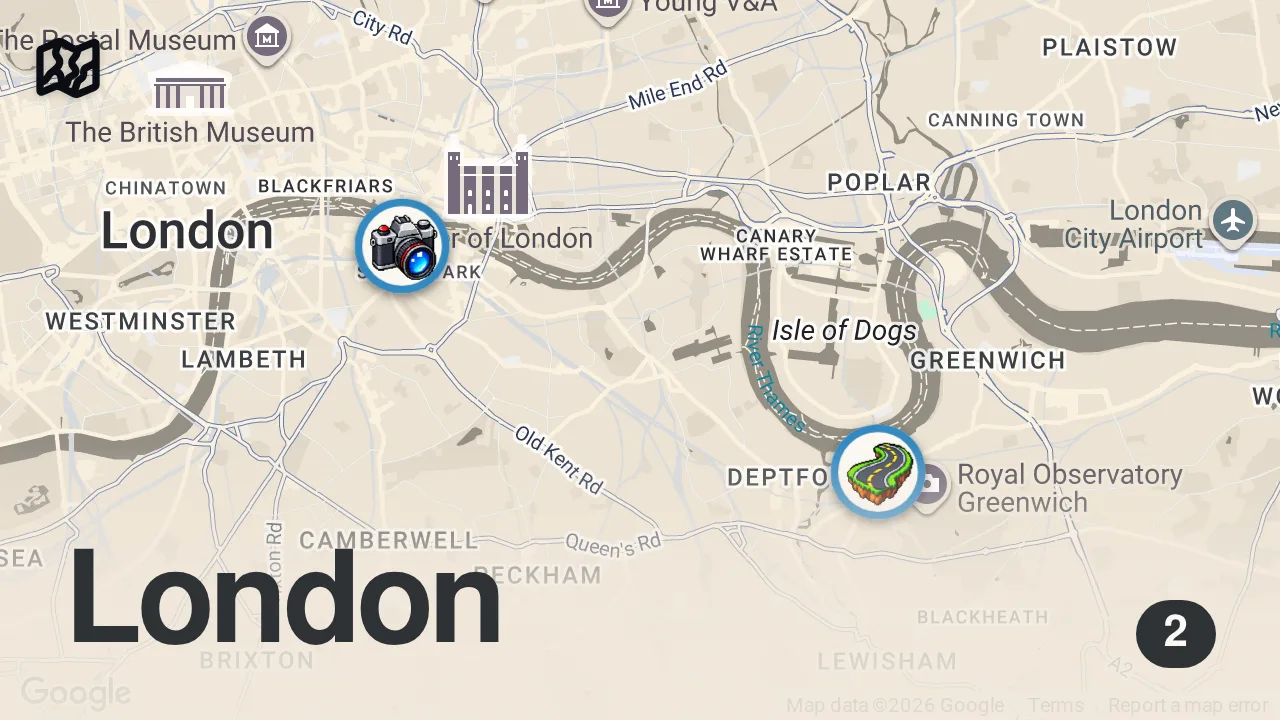 Map of 2 spots from 24 Hours Eating at the Best STREET FOOD MARKETS in London | #1 GREATEST Sandwich in ENGLAND!