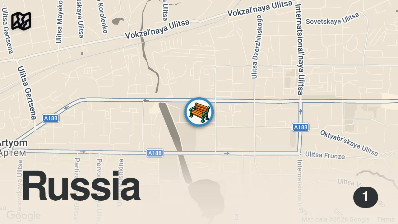 Map of 1 spot from Ein Tag auf dem Land in Russland im Sommerhaus