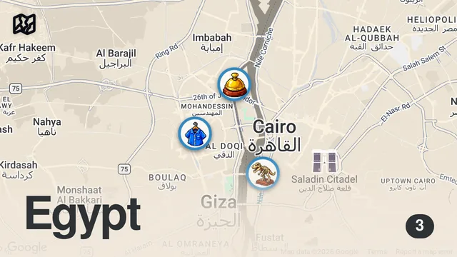 Map of Egyptian Food Tour Gone Wrong - Stopped By Police In Cairo, Egypt 🇪🇬