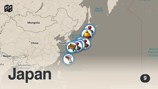 Map of 【ランキング】一人旅におすすめの旅先をJAL社員100人に聞いてみた！