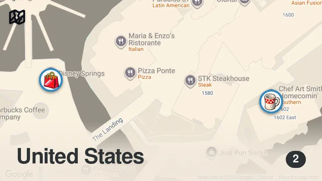 Map of Is this the best Fried Chicken in Orlando, Fl? Chef Art's Homecoming at Disney Springs