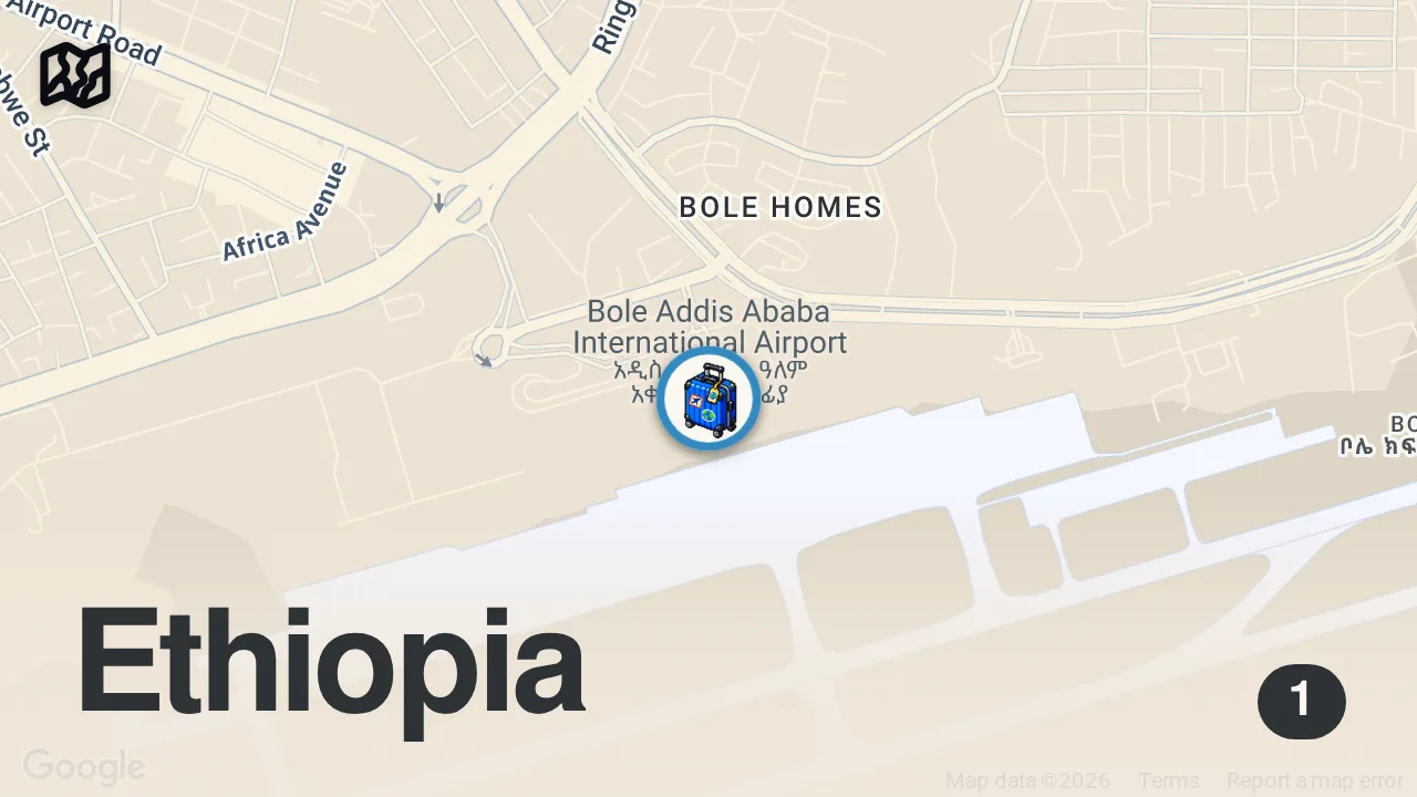 Map of 1 spot from The Super Modern Side Of Africa Nobody Shows You - Addis Ababa, Ethiopia ๐ช๐น (astonishing)