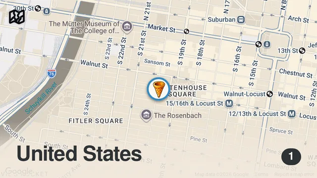 Map of Trying what many people say is the BEST ice cream in Philly! 🍦🍨👀 @1900icecream