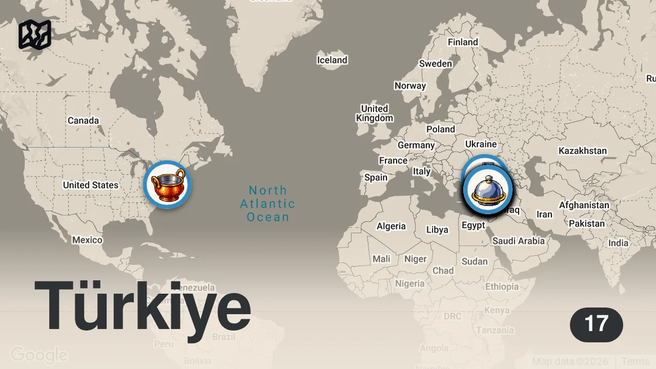 Map of 17 spots from NEVŞEHİR KAPADOKYA’DA 1 GÜNDE NE YENİR!!!
