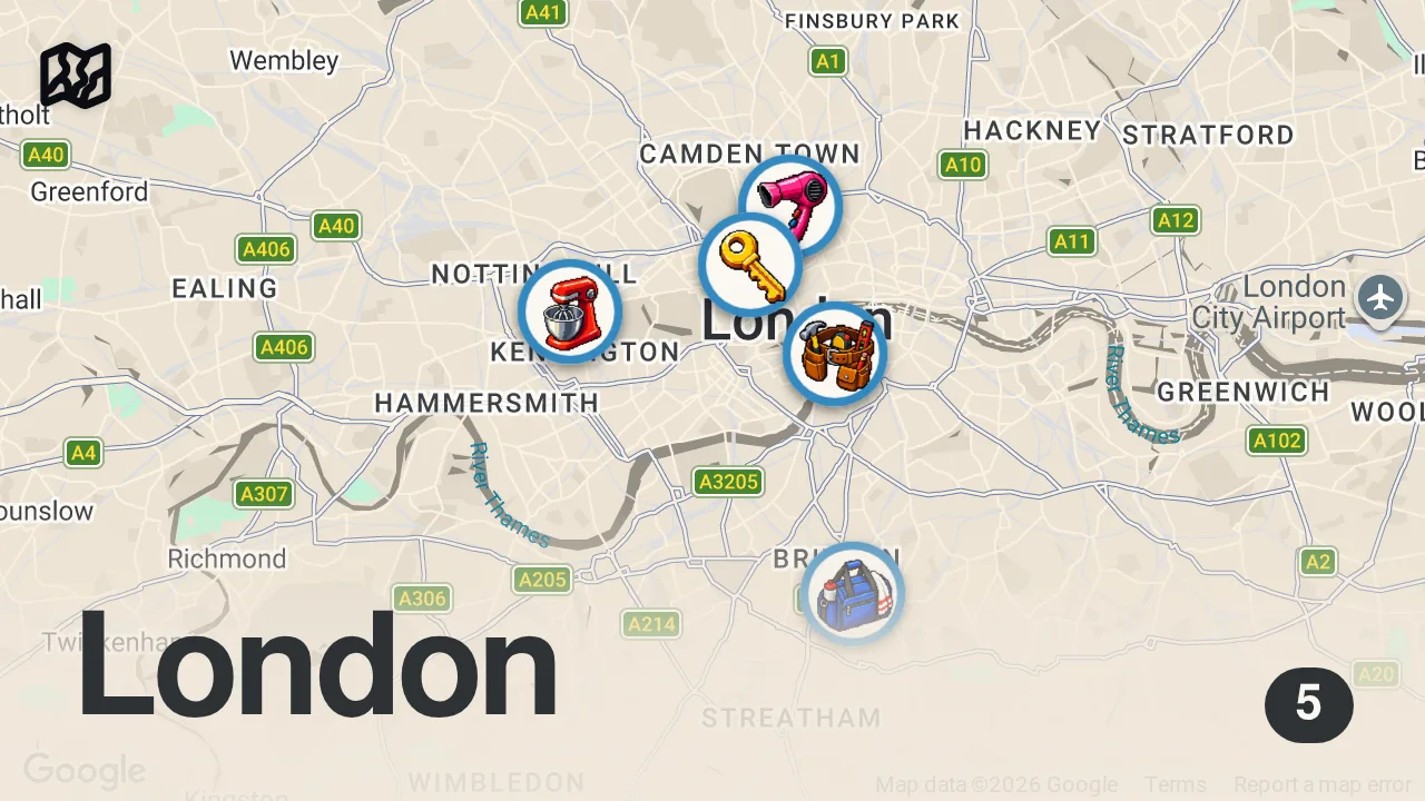 Map of 5 spots from Best things I ate in LONDON! (professional food traveler)