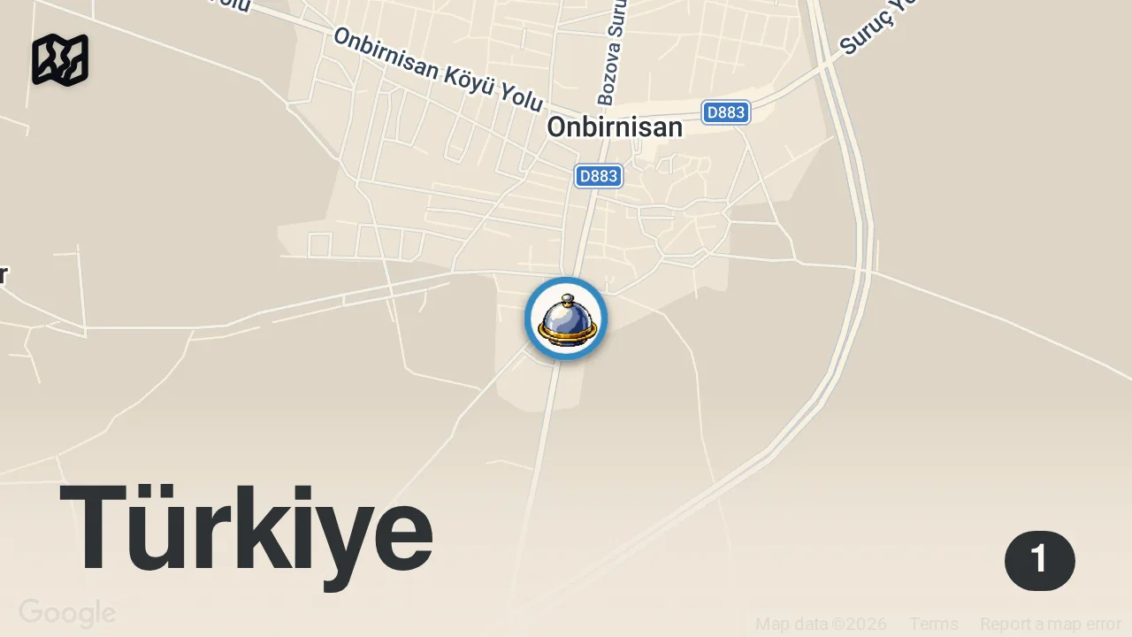 Map of 1 spot from Ali Gör Suruç Şanlıurfa kaya 63 Fehmi Usta’da on şiş ciğer 180 TL