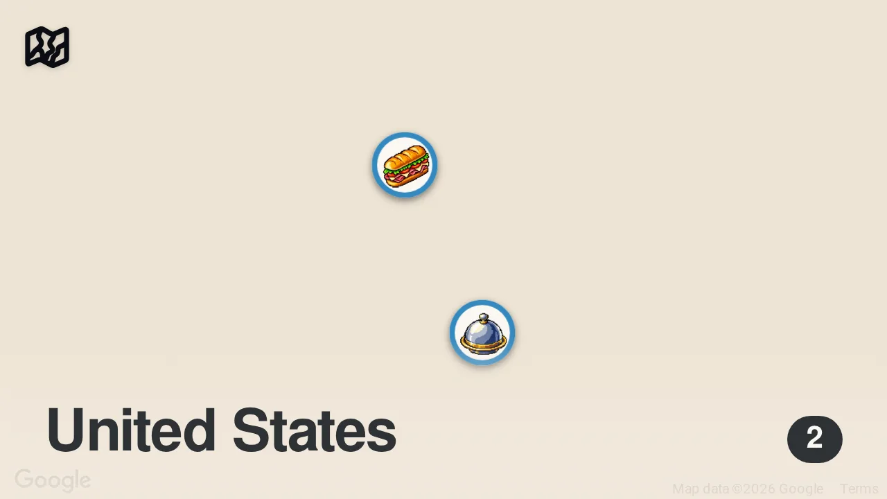 Map of 2 spots from Is this the BEST RASTA PASTA in PHILLY? Drunken Jerk Chicken in Philly