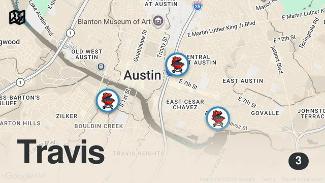 Map of I Tried The MOST Famous BBQ Restaurants in Austin Texas! - Worth it?