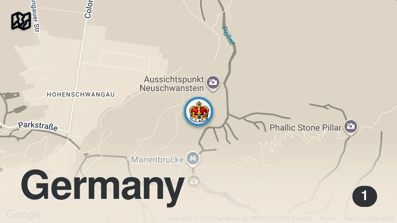 Map of 1 spot from Neuschwanstein Castle, Germany 🇩🇪 #shorts