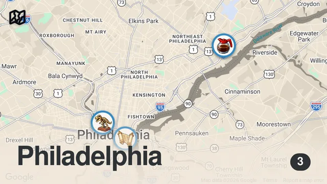 Map of Perfect Day in Philadelphia: 15+ Must-See Landmarks and Eats