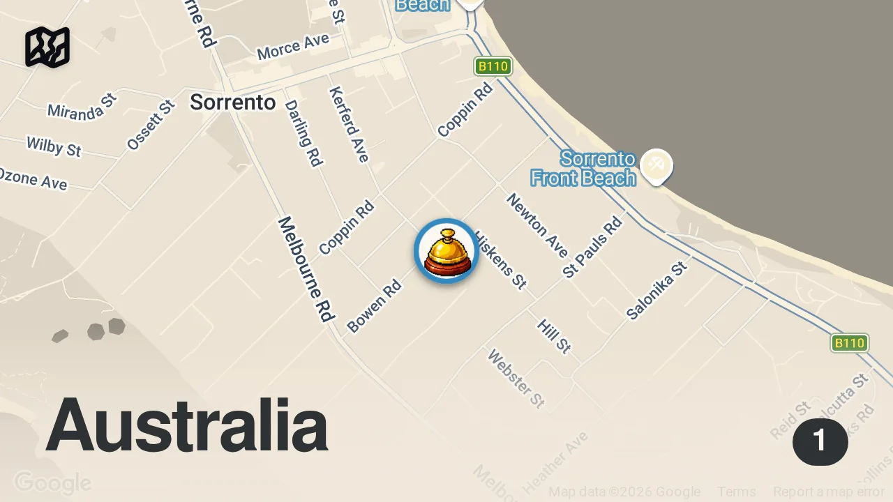 Map of 1 spot from Freshest Sashimi + Australian Backyard Barbecue!! ๐ฃ Tuna Fishing in Australia!