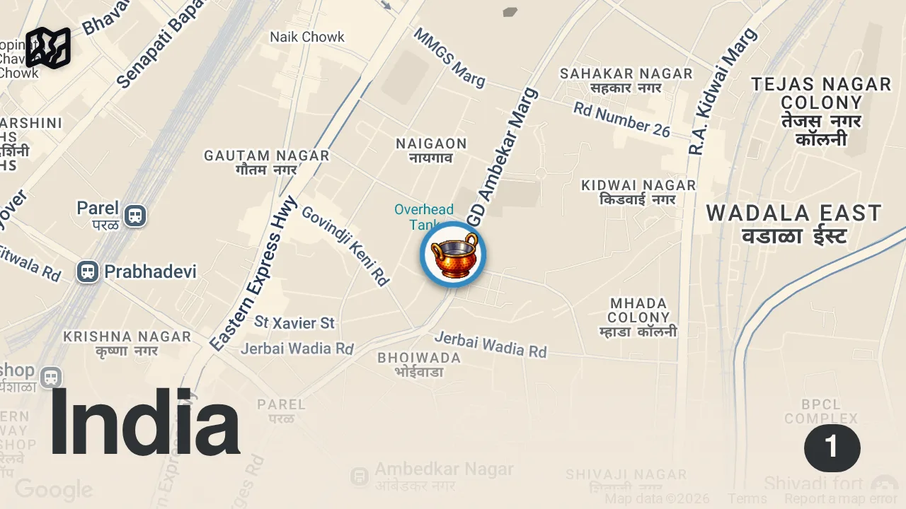 Map of 1 spot from HİNDİSTAN'DA VEJATERYEN RESTORAN! BU RESTORANDA ET ÜRÜNÜ YOK!